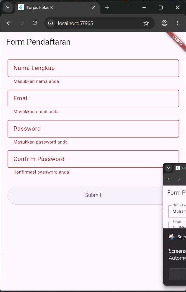 Screenshot Tugas form kosong